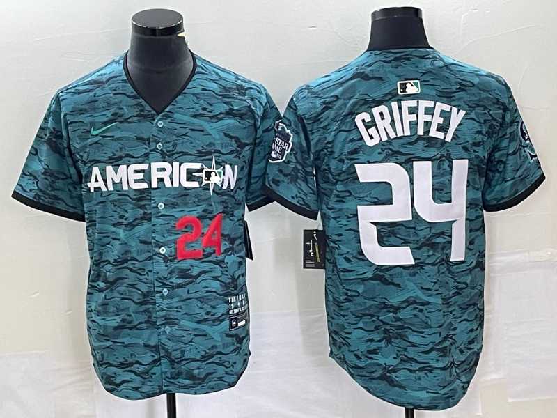 Men%27s Seattle Mariners #24 Ken Griffey Number Teal 2023 All Star Cool Base Stitched Jersey1->san diego padres->MLB Jersey